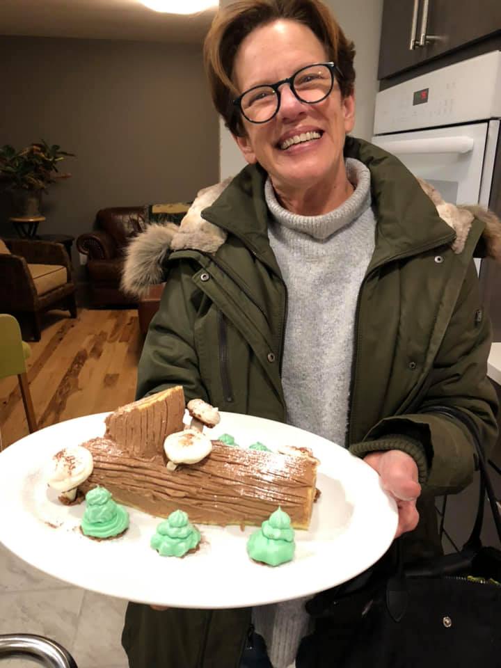 Mary brought the bûche to our book club meeting.