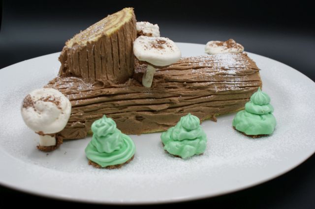 The bûche de Noël is a cake made in the shape of a Yule log.