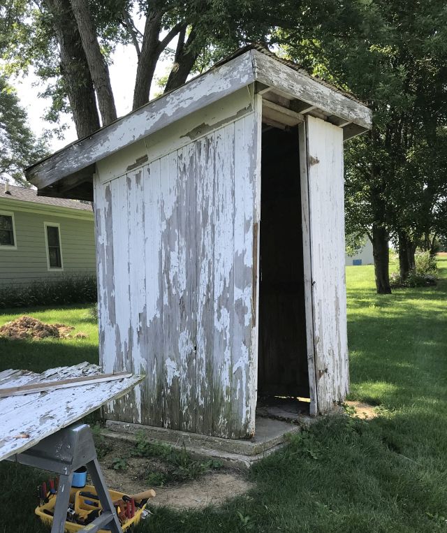 The old outhouse at Second Act Farm.