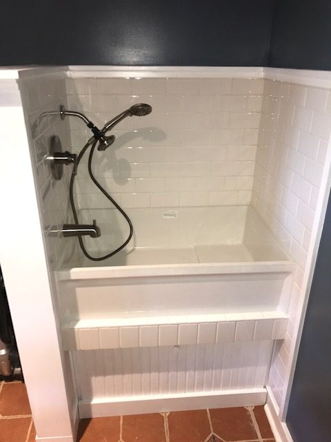 Our custom built dog bath.