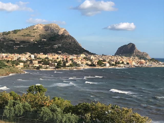 The view from our hotel balcony in Bagheria, Sicily.