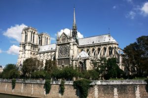 Notre Dame Cathedral in Paris, France.