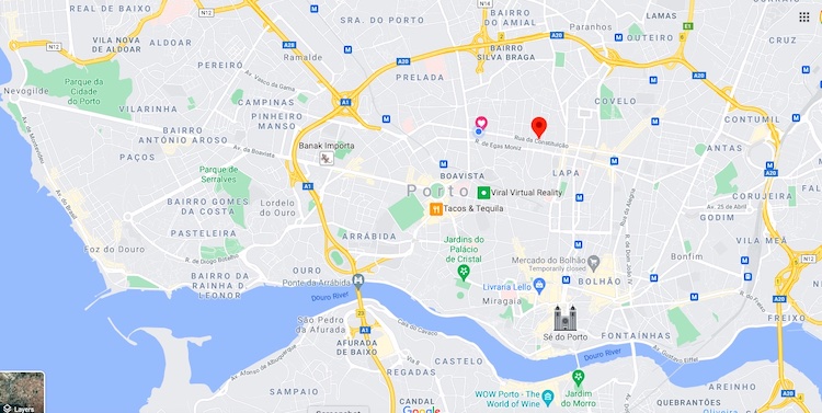 Map of Porto Portugal