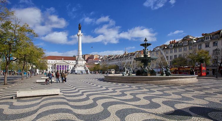 The Praça do Rossio in Lisbon.