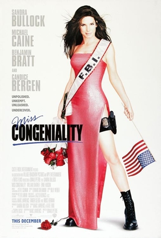 A movie poster for "Miss Congeniality", starring Sandra Bullock.