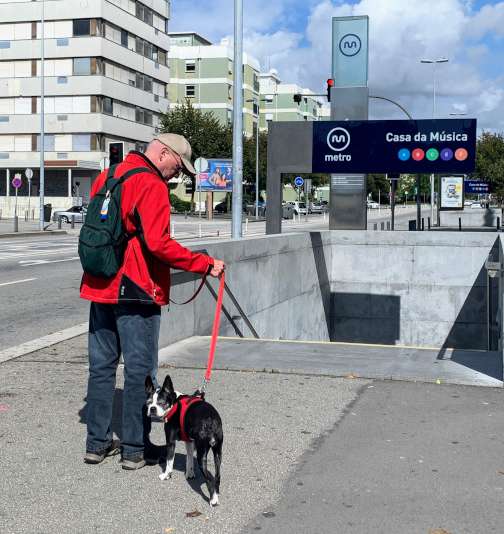 Sox and Mike at the Casa da Música Metro station