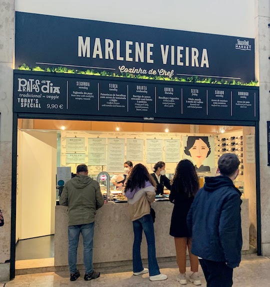 The kiosk of Chef Marlene Vieira at the Time Out Market in Lisbon.