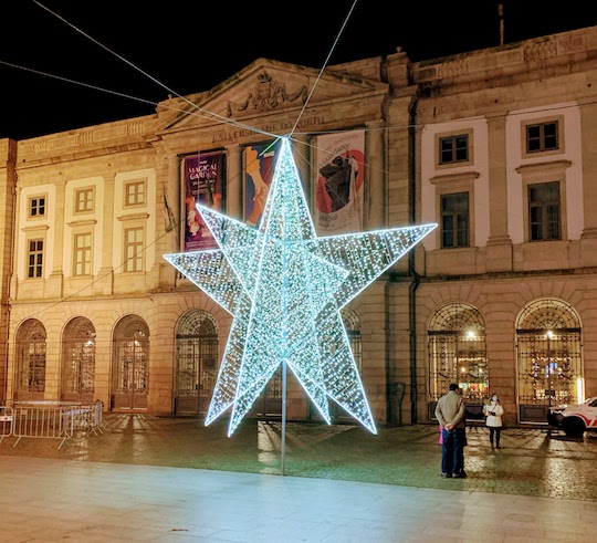 Lighted star at University of Porto