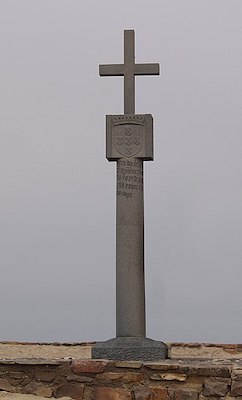 A replica of a stone padrão, or marker, left by Portuguese explorers to mark territory.