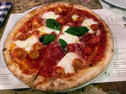 The Primavera pizza at ZeroZero Pizzaria in Parque das Nações, Lisbon