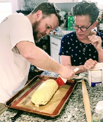 Will and Mary making the beef wellington