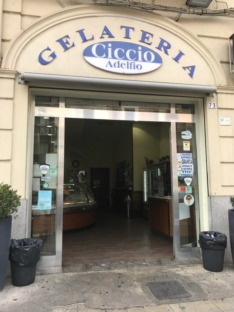 Exterior of Gelateria Ciccio Adelfio in Palermo, Sicily