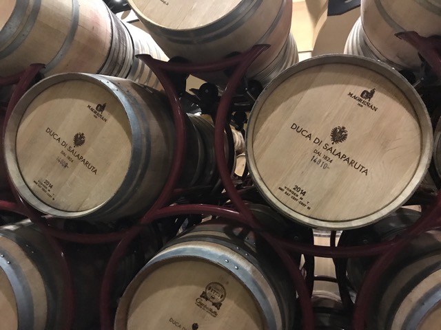 Wine aging at the Duca Di Salaparuta winery in Casteldaccia, Sicily.