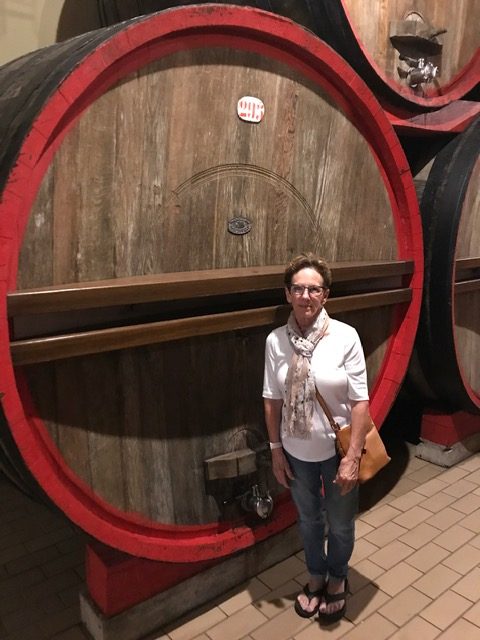 A 25,000 liter barrel for wine aging at the Duca Di Salaparuta winery in Casteldaccia, Sicily.