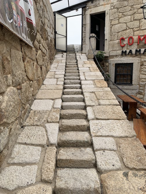 Interior stairs at the Castel do Queijo in Porto, Portugal.