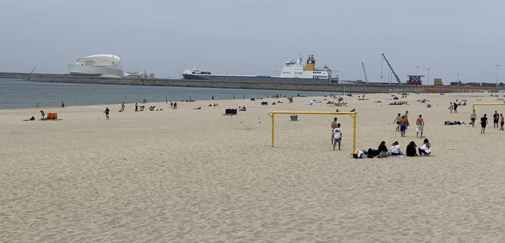 The beach north of the Castel do Queijo in Porto, Portugal.