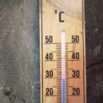 A thermometer calibrated in Celsius