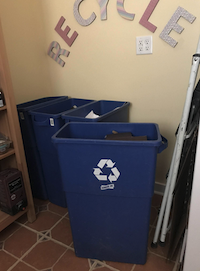 Recycling bins at our home in Indiana.