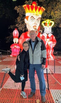 Mary, Mike, and the Red Queen in the Tropical Botanical Garden at Belém.