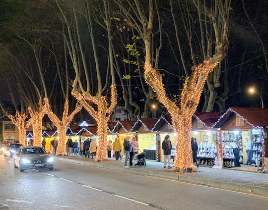 One side of the Christmas Market in Matosinhos.