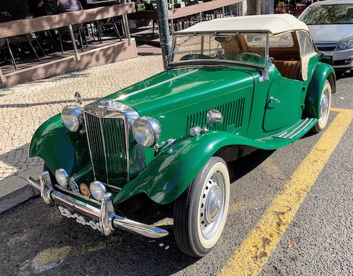 An antique MG convertible in Lisbon