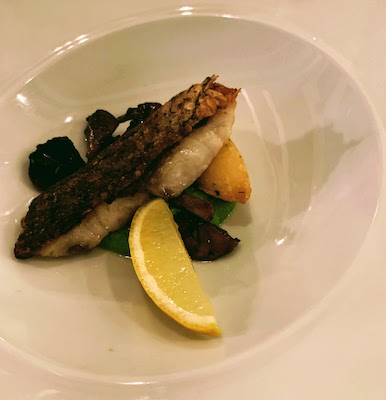 Corvina with corn pone and truffled mushrooms at Down Under in Lisbon