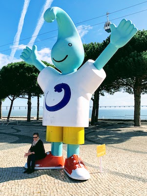 Mary and Gil, the mascot of Expo 98