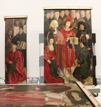 Restoration work on the St Vincent Panels