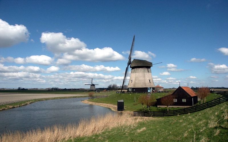 Windmills in the Beemster Polder, Holland