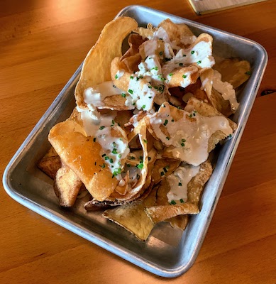 Bleu cheese potato chips at Jettie Rae's Oyster House in Asheville, NC