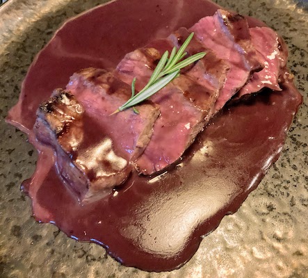 Steak with quiejo serra and port wine sauce at P4 na Baixa in Porto