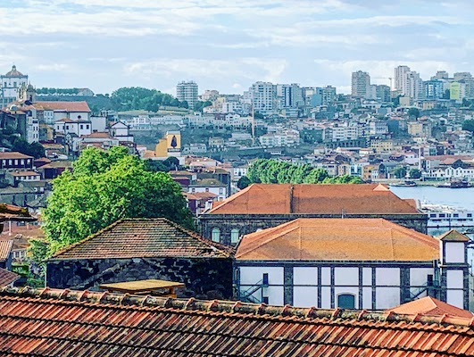 Looking across the rooftops of Porto toward Vila Nova de Gaia