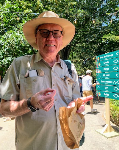 Mike ready to eat ants at Foodtopia in Lisbon