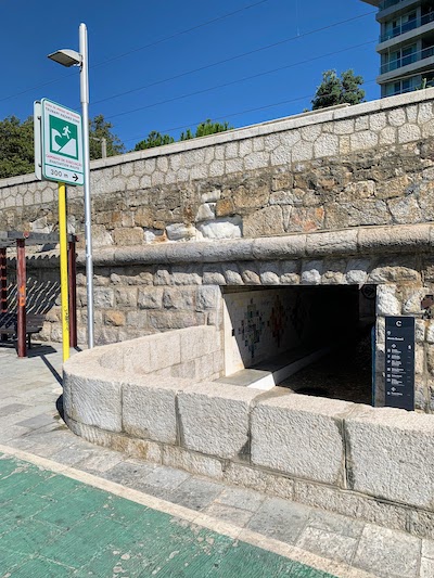 A tsunami escape tunnel near near Praia da Rata