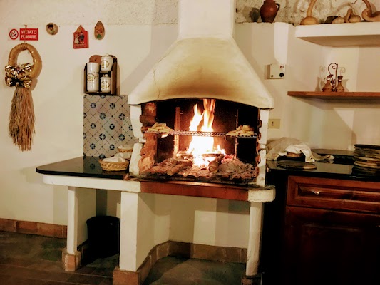 The wood-fired oven at the Agriturismo Serafina in Furore, Italy.