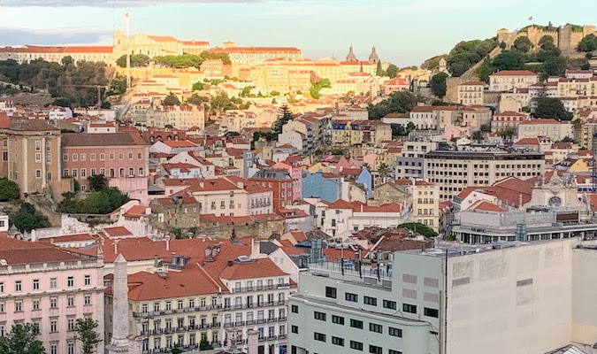 Lisbon illluminated by the setting sun