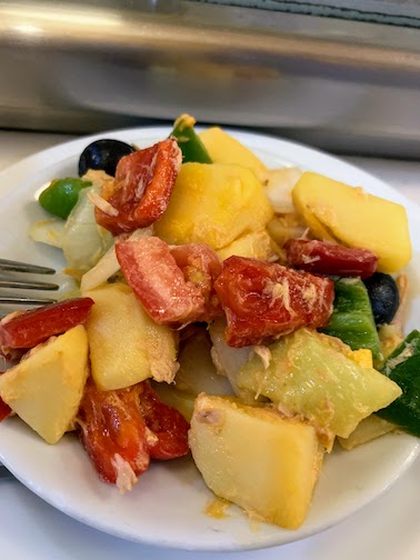 A tapa served at El Modroño in Madrid