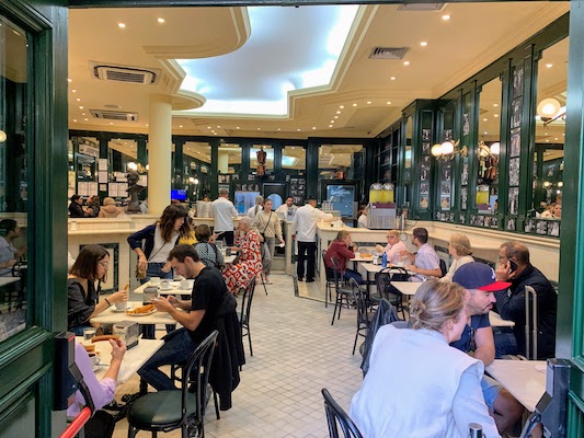 The interior of Chocolateria San Ginés in Madrid