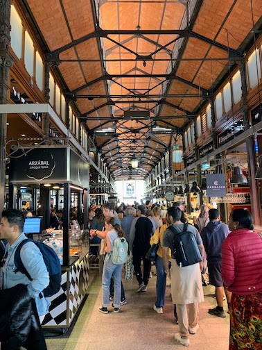 The interior of the Mercado de San Miguel in Madrid.