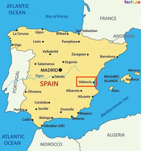 map-of-spain-with-cities-2 A map of Spain with Valencia highlighted.
