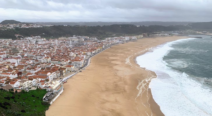 Nazaré, Portugal, viewed from the north.