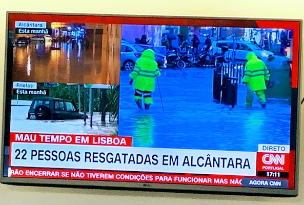 A CNN report on flooding in Lisbon.