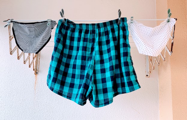 New underwear hanging out to dry.