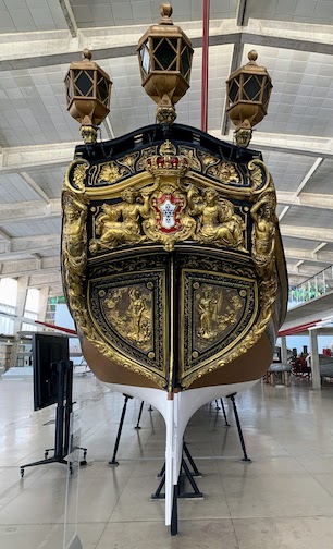 The stern (rear) of the royal barge Sirius.