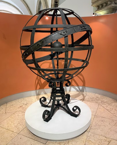 An armillary sphere on display at the Maritime Museum in Lisbon