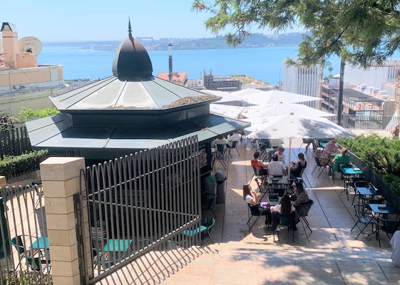 The Quiosque do Adamastor at the Miradouro de Santa Catarina in Lisbon.