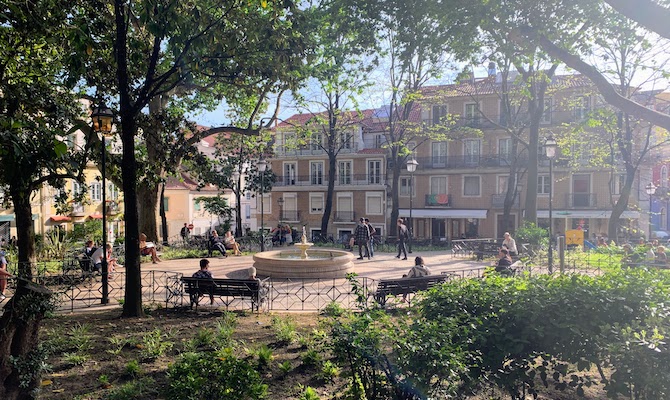 The Praça das Flores park in Lisbon.