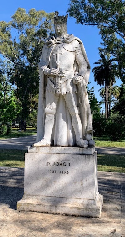 A statue of King João I of Portugal.