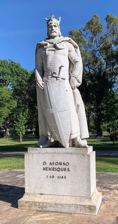 A statue of King Afonso Henriques of Portugal.