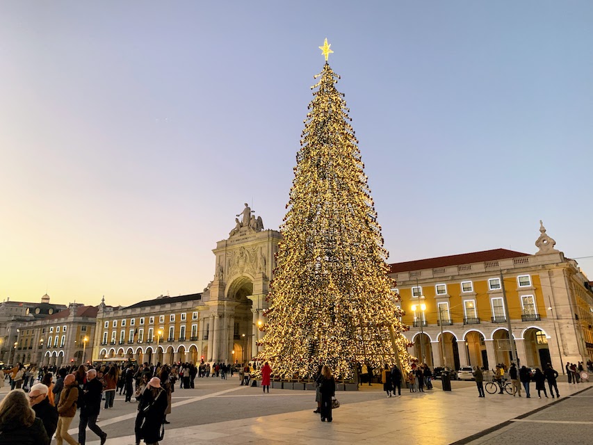 The Christmas tree in Praça do Comécio, Lisbon, December, 2023.